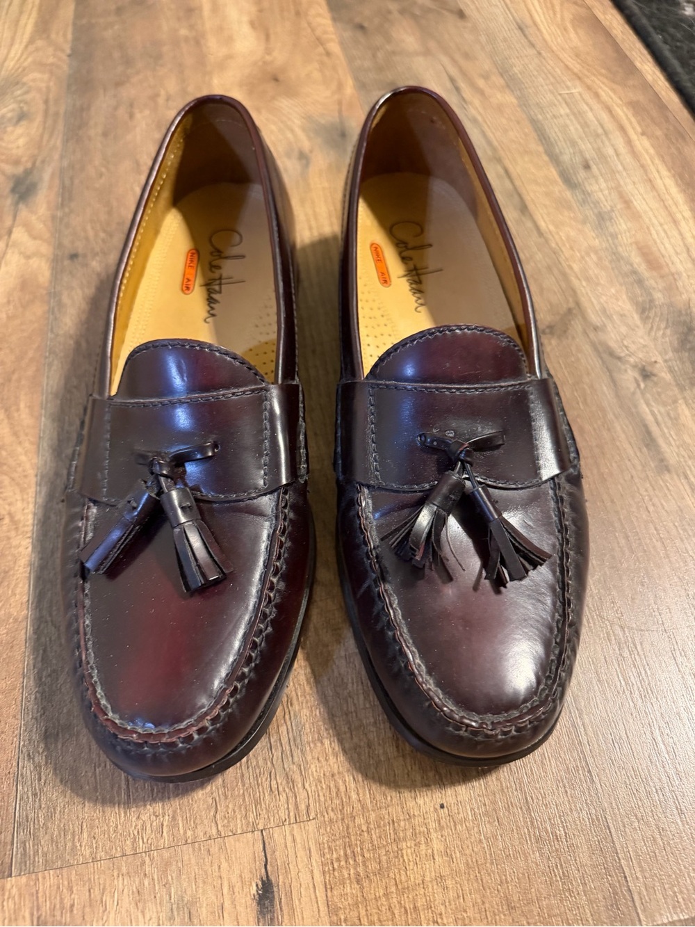 Cole Haan Nike Air Pinch Tassel Loafers Mens 10M Burgundy Leather C06588 2009